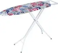 Royalford Mesh Ironing Board With Iron Rest, Rf10249 - 100% Cotton Cover With 5mm Foam Pad, Adjustable Height, Powder Coated Steel Frame & Legs