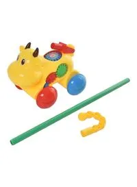 Rally Walking Push & Pull Along Cow Toy For Kids Age 2-5Yrs