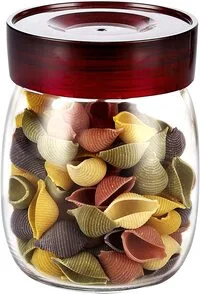 Royalford Rf9001 1200ml Air-Proof Glass Jar – Round Shaped, Healthier Choice, Maximum Freshness And Dishwasher Safe - Food Storage Container With Lid, Airtight Sealed Glass Container –Durable And Tran