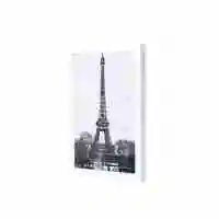 Lowha Eiffel Tower, Paris Black And White Wall Art Wooden Frame White Color 23X33cm