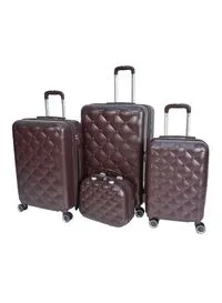 Morano 4-Pieces Luggage Trolley Bags Set (Dark Coffee)