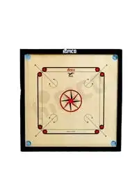 Himco Wooden Made In India Carrom Board With Coins And Striker Set- 18X18 Inches