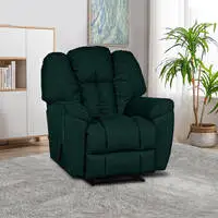 Penhaligon's Linen Rocking Recliner Chair - Dark Green