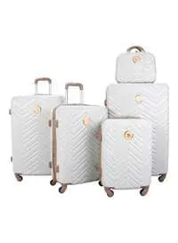 Star Line Star Line 5 Pieces Luggage Trolley Bags Set Beige/Khaki