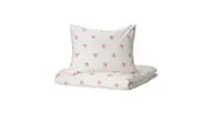 Generic Duvet Cover And Pillowcase, Heart Pattern White /Pink150X200/50X80cm