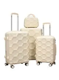 Morano Hard-Side Travel Back Luggage Trolley Set, 4 Pcs - Beige