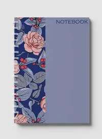 Lowha Spiral Notebook With 60 Sheets And Hard Paper Covers With Floral Cherry Design, For Jotting Notes And Reminders, For Work, University, School