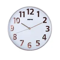 Geepas Gwc26013 Wall Clock 3D Rose Gold Numbers - Silent Non-Ticking, Round Decorative Wall Clock For Living Room, Bedroom, Kitchen (Battery Not Included)