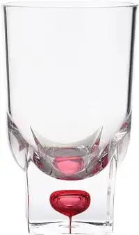 زجاج أكريليك من رويال فورد مع قاعدة كريستال - كوب مياه للشرب، زجاج للشرب ذو سطح منحني، مقبض مريح، مثالي للحفلات والنزهات وحديقة التخييم وغيرها
