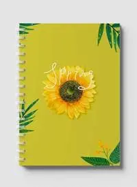 Lowha Spiral Notebook With 60 Sheets And Hard Paper Covers With Spring Sunflower Book Design, For Jotting Notes And Reminders, For Work, University, School