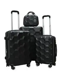 Morano Hard-Side Luggage Trolley Travel Set Of 4 Pcs Black