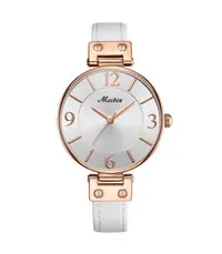 Meibin Analog Wrist Watch Leather Water Resistant For Women, M1203-WRG
