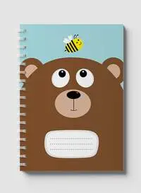 Lowha Spiral Notebook With 60 Sheets And Hard Paper Covers With Cartoon Bear & Bee Design, For Jotting Notes And Reminders, For Work, University, School