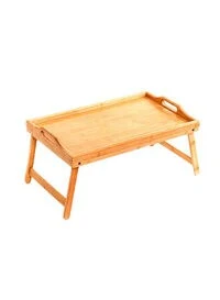 Generic Folding Wooden Table Tray Brown 23.5x50x30cm