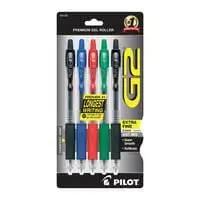 Pilot G2 Set Of 5 Colored Pens, 7.0