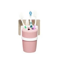 Generic Toothbrush Holder Magic Sticker, Pink & White