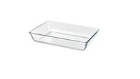 Oven/serving dish, clear glass35x25 cm