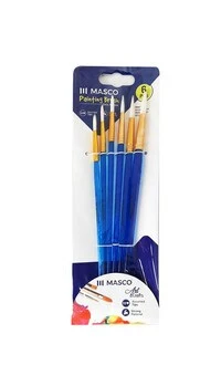 MASCO 6 Piece Assorted Tips Paint Brush Set, Blue