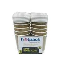 Hotpack kraft ripple cup 236ml lid 10pieces