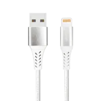 كابل Levore USB إلى Lightning نايلون معتمد من MFI بطول 1 متر - أبيض