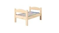 Doll's bed with bedlinen set, pine/multicolour