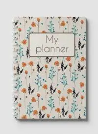 Lowha Spiral Notebook With 60 Sheets And Hard Paper Covers With My Planner Floral Design, For Jotting Notes And Reminders, For Work, University, School