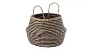 Basket, seagrass/black, 25 cm