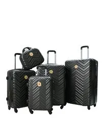 طقم حقائب سفر بعجلات من ستار لاين مكون من 5 قطع باللون الرمادي الداكن