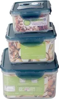 Royalford Food Storage Container Set Of 3  Transparent Meal Prep Container, Bpa Free, Reusable, Airtight Food Storage Tray With Snap Locking Lid, Microwavable & Dishwasher Safe  Bento Lunch Box