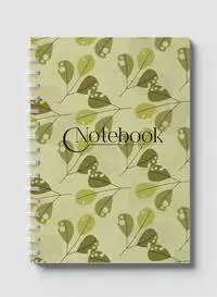 Lowha Spiral Notebook With 60 Sheets And Hard Paper Covers With Classical Theme Leaf Design, For Jotting Notes And Reminders, For Work, University, School