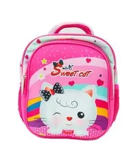 MASCO 12 Inches Sweet Cat Printed Girls Kindergarten School Bag