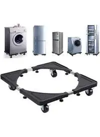Cady One Multifunctional Movable Washing Machine And Refrigerator Stand Black /Silver