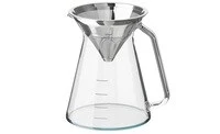 ماكينة صنع القهوة المقطرة، زجاج شفاف/ستانلس ستيل، 0.6 لتر
