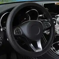 Generic Universal Car Steering Wheel Cover Wheel Protection Covers PU Leather Wheel Cover Auto Accessories Agc, Black