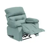 In House Velvet Rocking Recliner Chair - Light Turquoise - NZ60