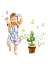 XiWoo Dancing Plant Cactus لعبة محشوة قطيفة مع 120 صوت لتسجيل الموسيقى وشحن USB