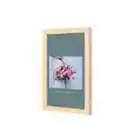 Lowha Love Flowers Wall Art Wooden Frame Wood Color 23X33cm