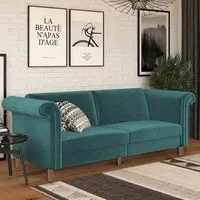 In House Serena 2 In 1 Sofabed Linen Upholstered - Turquoise