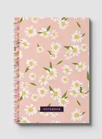 دفتر لوها الحلزوني يحتوي على 60 ورقة وأغطية ورقية صلبة بتصميم زهور، لتدوين الملاحظات والتذكيرات، للعمل والجامعة والمدرسة