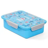 Eazy Kids 1 / 2 / 3 / 4 Compartment Convertible Bento Lunch Box Shark - Blue 850ml