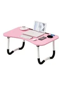 Generic Portable Folding Laptop Table With Ipad And Cup Holder Pink