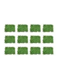 ياتاي 12 قطعة عشب حائط صناعي، أخضر، 40 × 60 سم