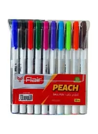 Flair Peach Ball Pen 1.0mm Set of 10 Colours