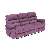 In House Velvet Triple Recliner Chair - Light Purple - NZ60
