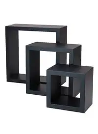 Wysada 3-Piece Wall Shelves Black