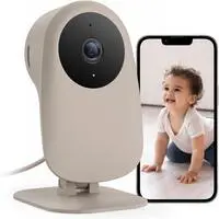 Nooie Baby Monitor with Crying Detection, Camera and Audio 1080P Night Vision Motion and Sound Detection 2.4G WiFi Home Security Camera for Baby Nanny Elderly and Pet Monitoring, Works with Alexa