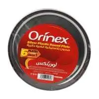 Orinex silver plastic round plate 7 inch