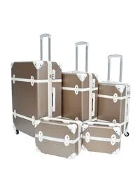 Morano 5-Piece Luggage Classic Trolley Bag Set (Gold)