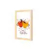 Lowha Coffee Time Wall Art Wooden Frame Wood Color 23X33cm