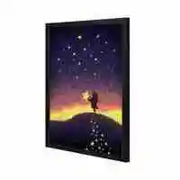 Lowha Sky Picking Up Wall Art Painting With Pan Wooden Black Color Frame 43X53cm